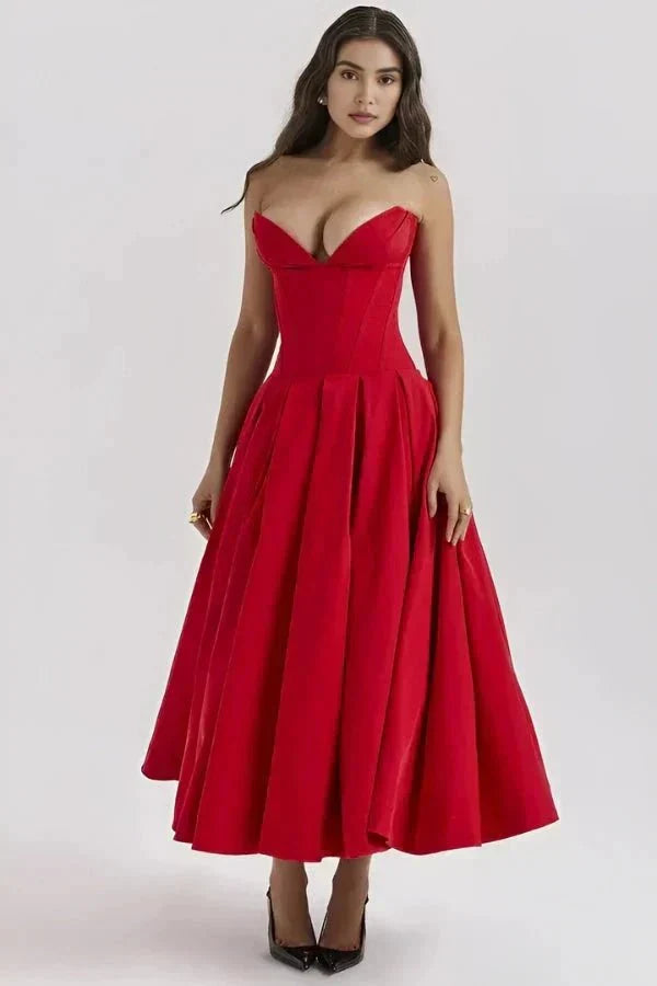 Midi-Kleid mit Formbügel-BH - Ohne Träger
