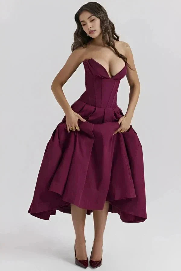 Midi-Kleid mit Formbügel-BH - Ohne Träger