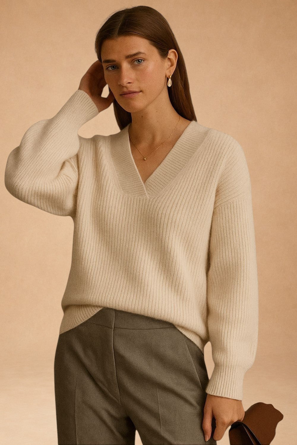 Éliane - Smaragdgrüner Kaschmirpullover