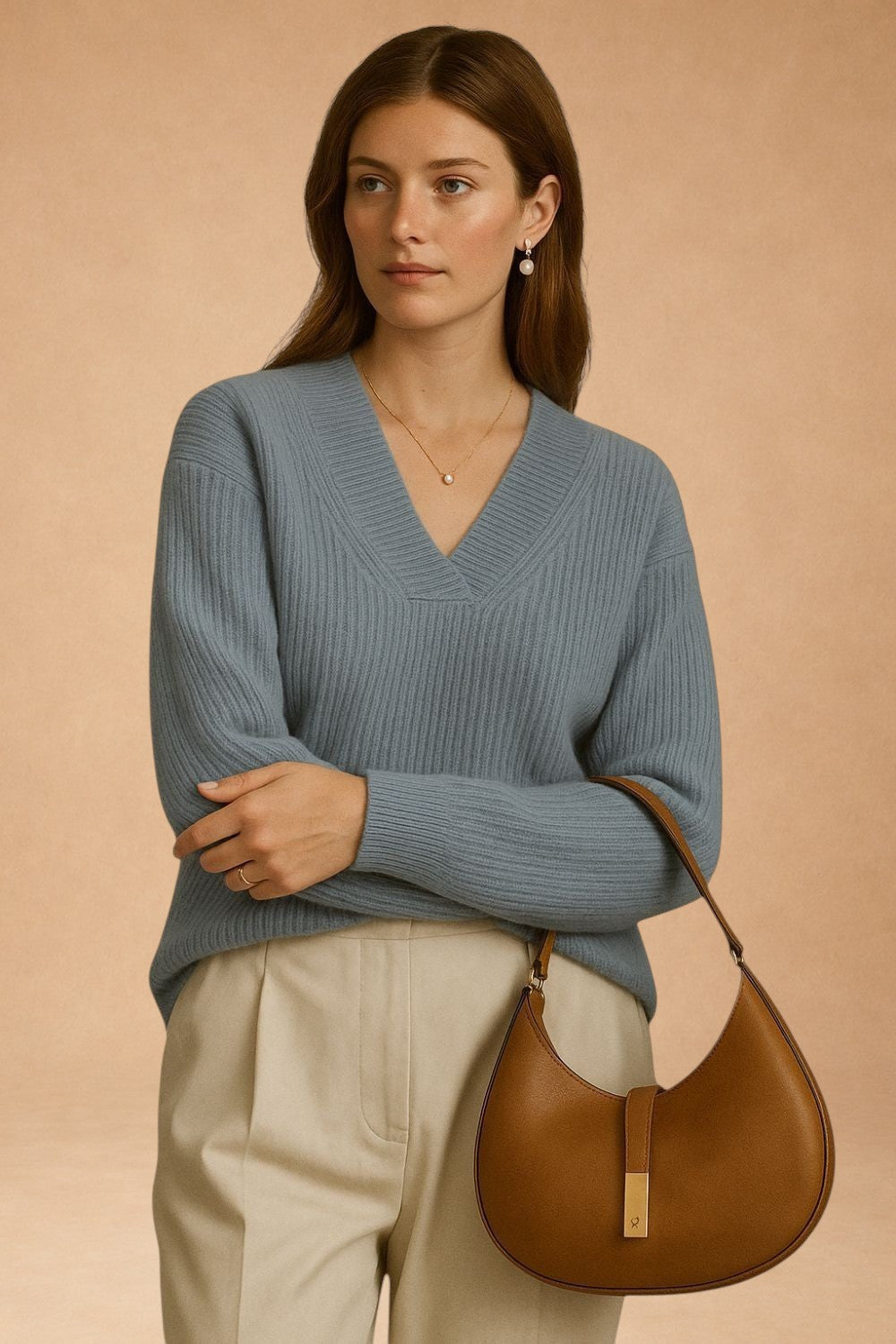 Éliane - Smaragdgrüner Kaschmirpullover