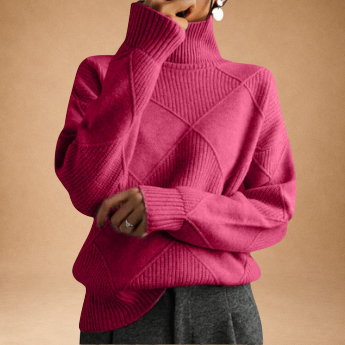 Melange - Bequemer Rollkragenpullover