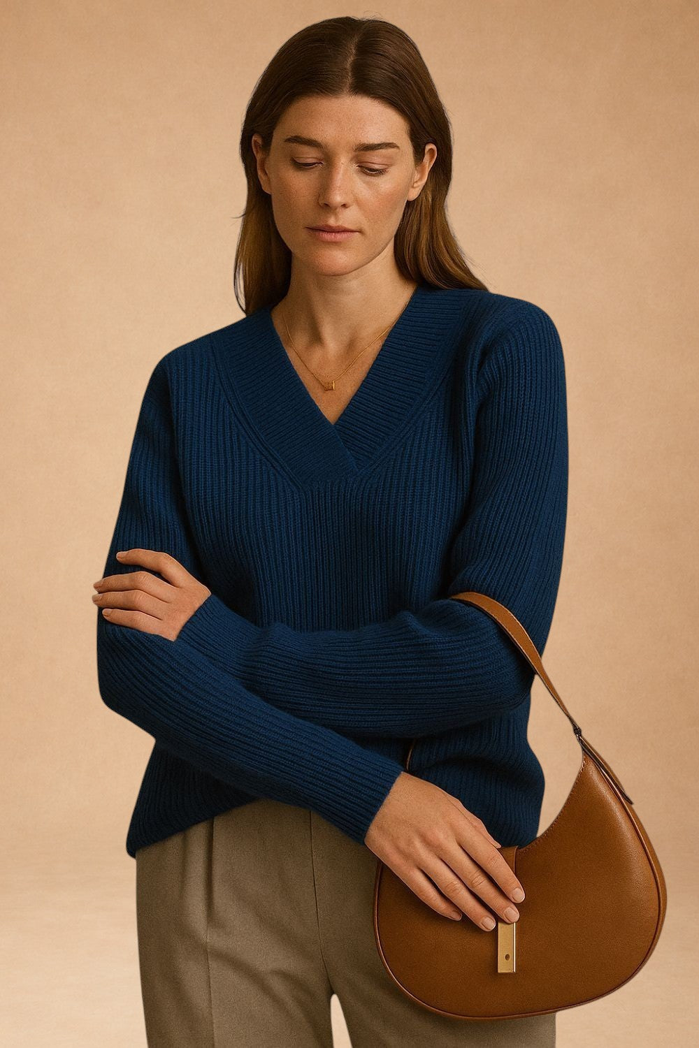 Éliane - Smaragdgrüner Kaschmirpullover