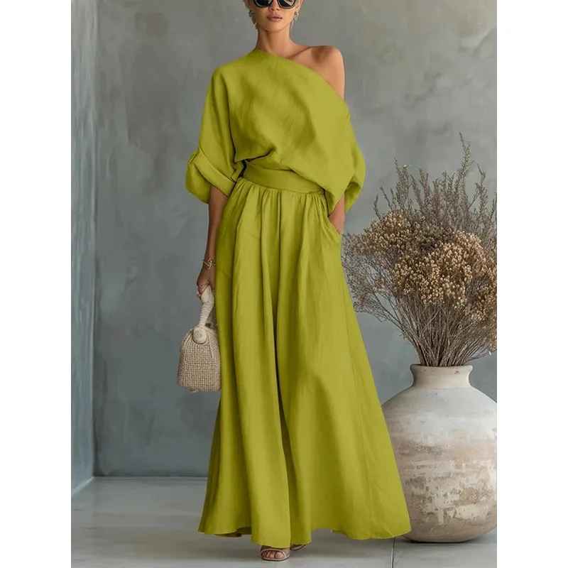Lisa | Set aus weicher Off-Shoulder-Bluse mit Leggings
