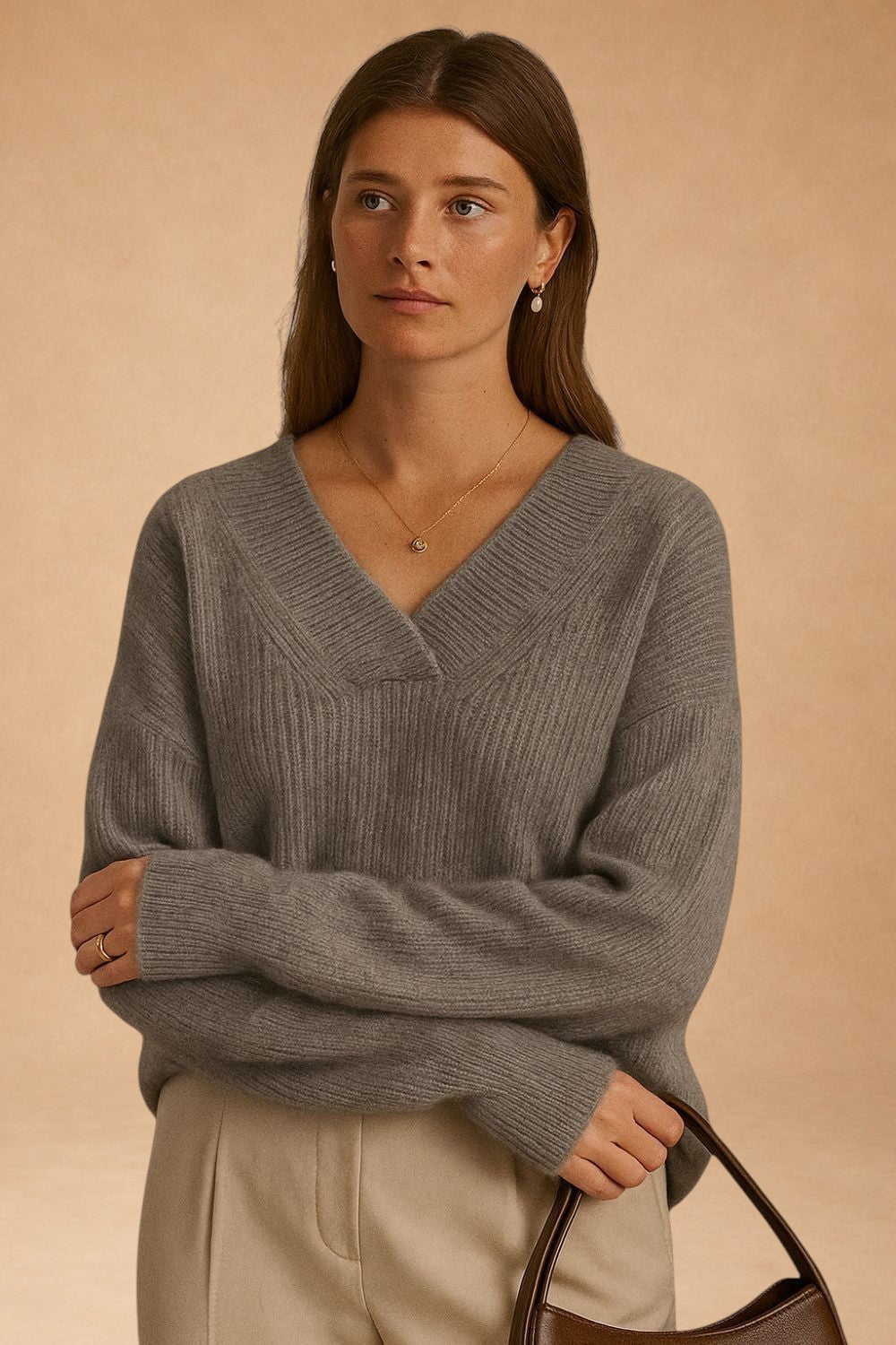 Éliane - Smaragdgrüner Kaschmirpullover