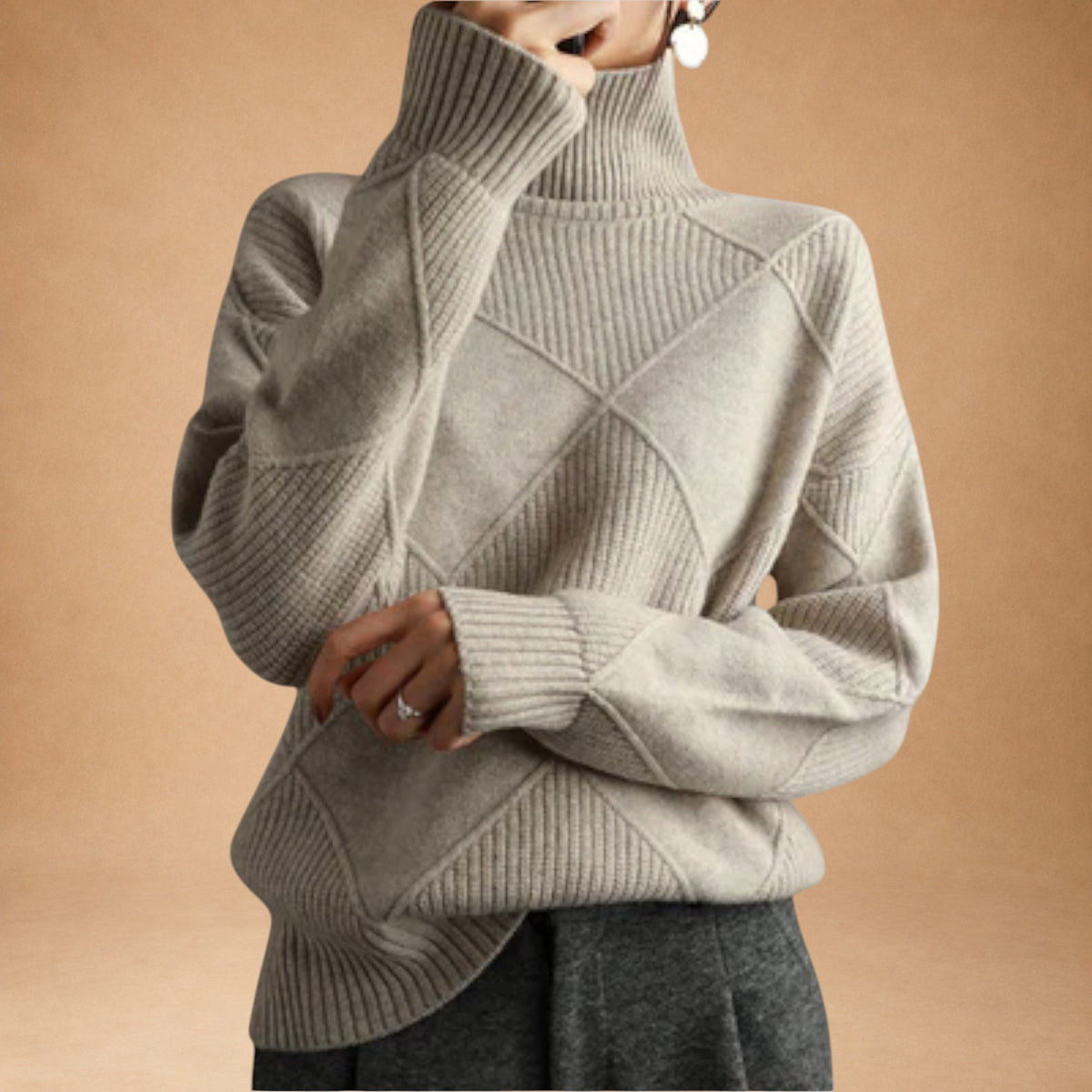 Melange - Bequemer Rollkragenpullover