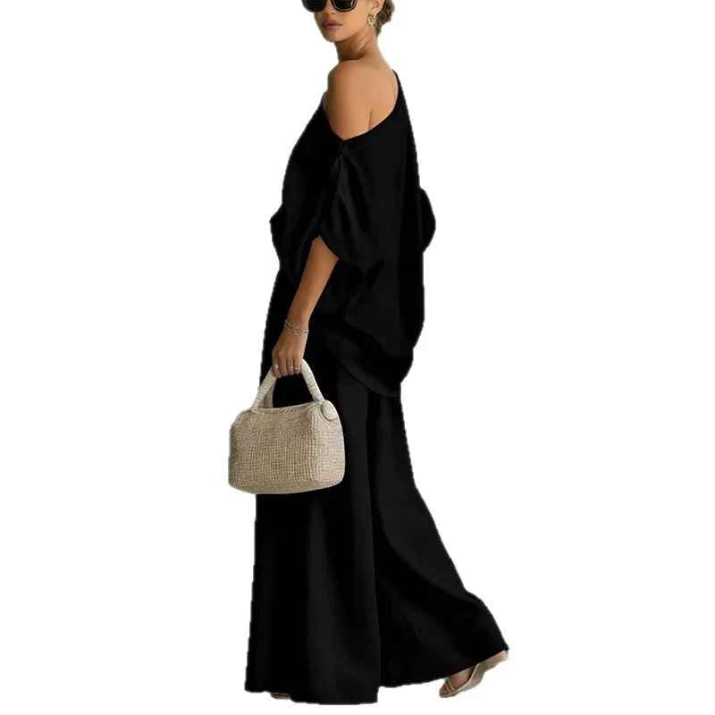 Lisa | Set aus weicher Off-Shoulder-Bluse mit Leggings