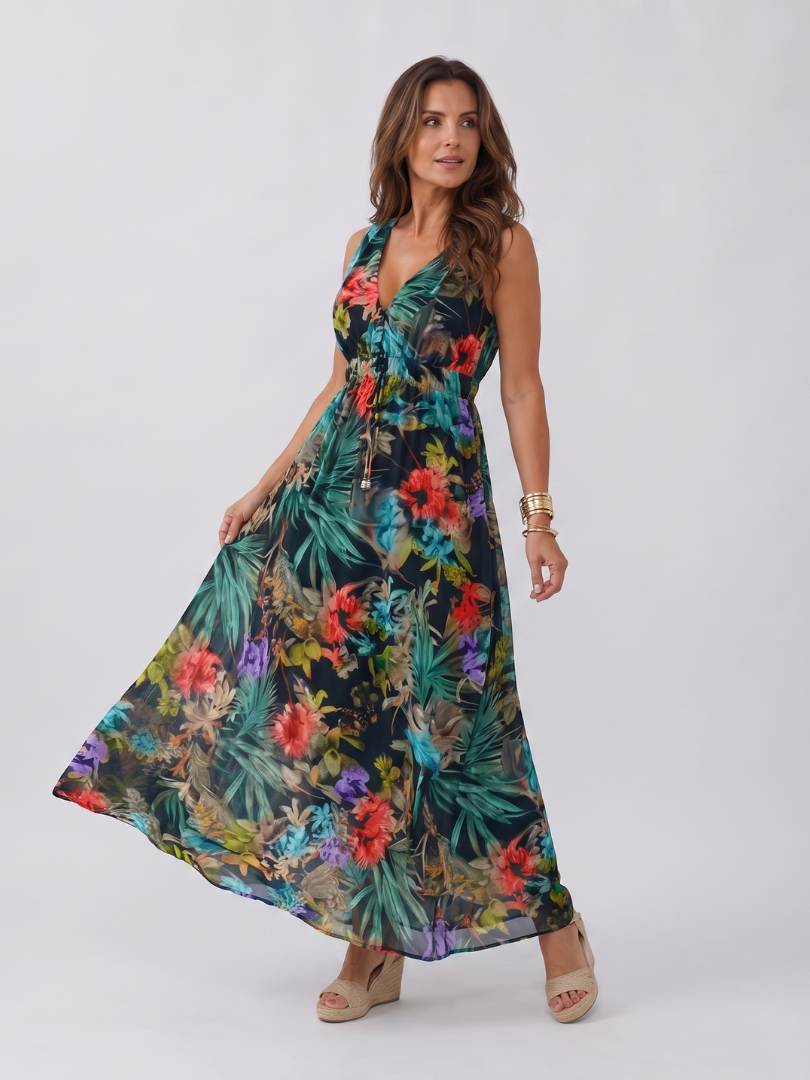 Jacke | Midi Kleid ohne Ärmel mit Kaiserlicher Silhouette