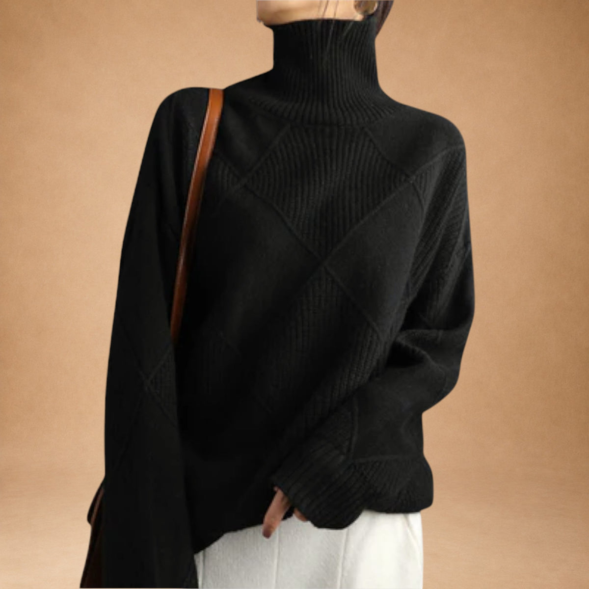 Melange - Bequemer Rollkragenpullover