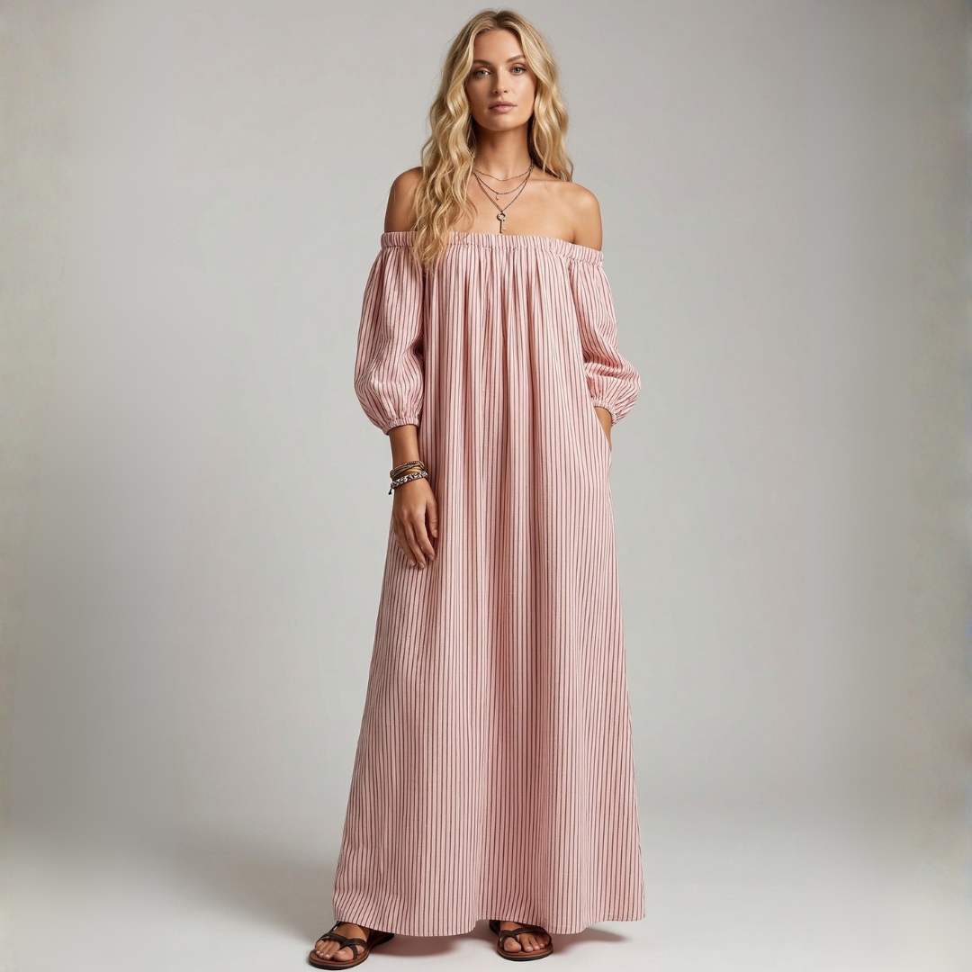 Aura - Maxi-Kleid aus Leinen und Baumwolle
