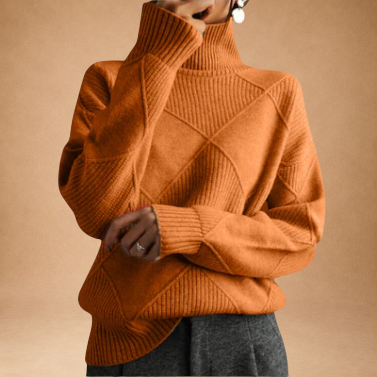 Melange - Bequemer Rollkragenpullover