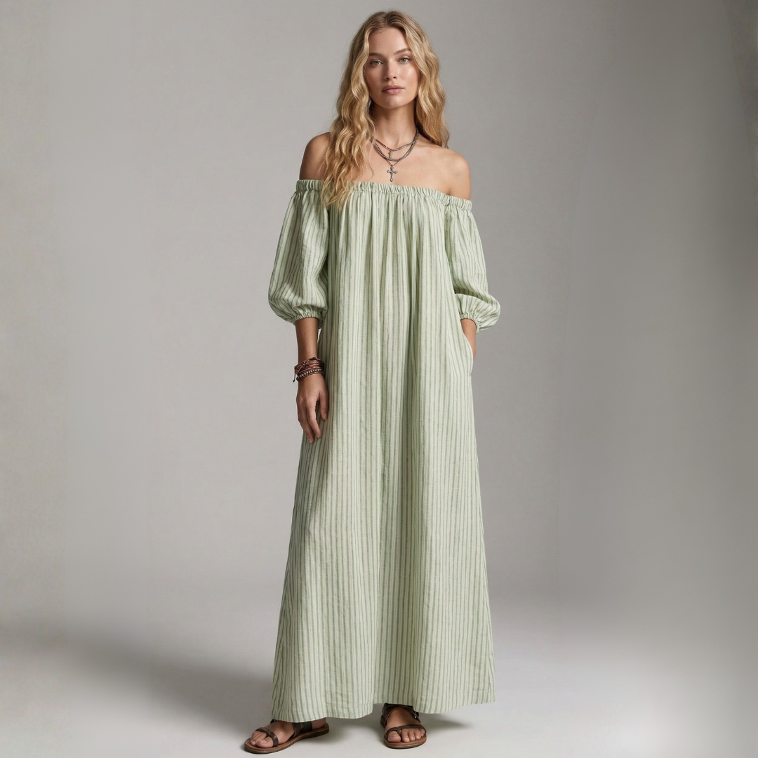 Aura - Maxi-Kleid aus Leinen und Baumwolle