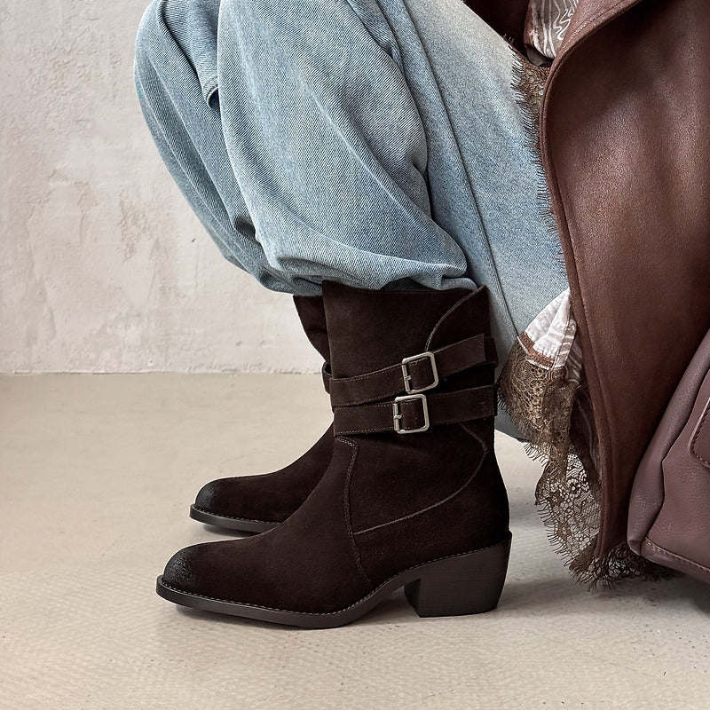 Authentische Lederstiefel Western Sienna