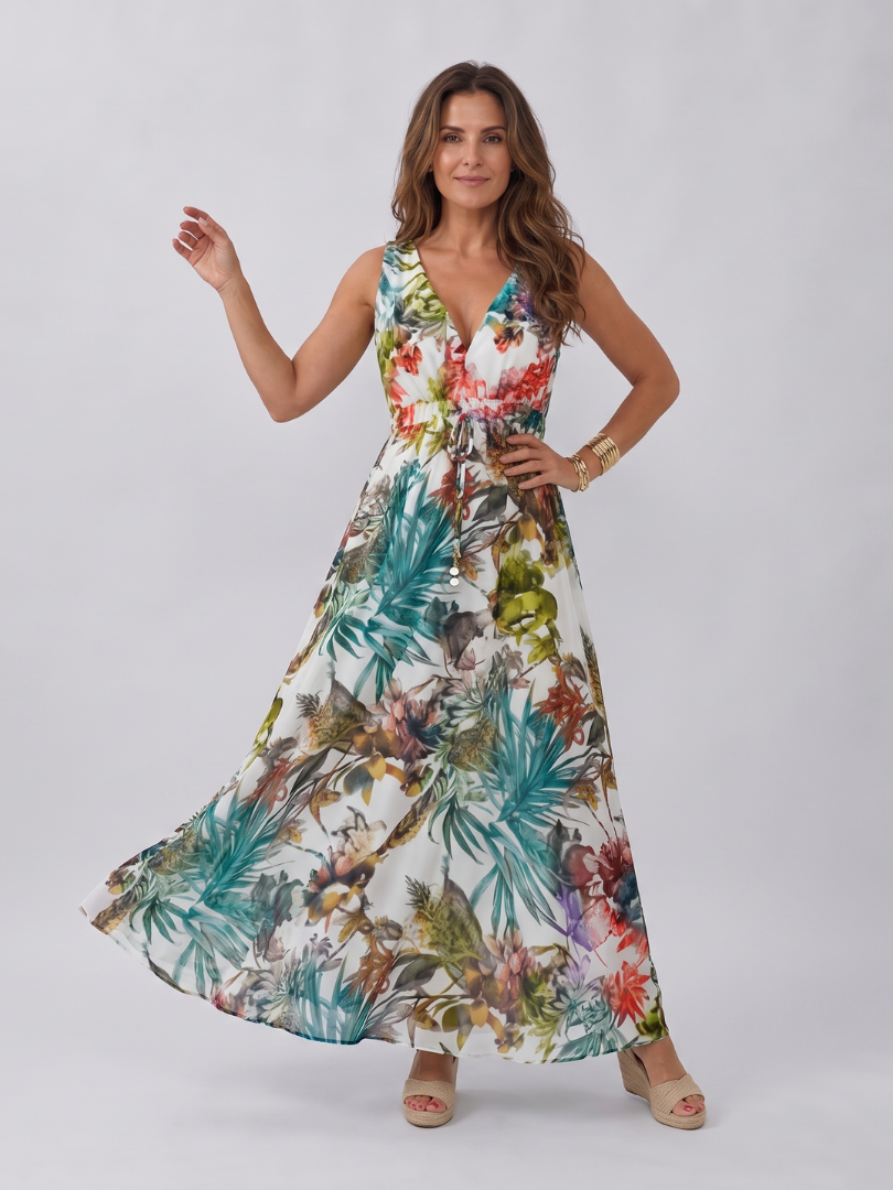 Jacke | Midi Kleid ohne Ärmel mit Kaiserlicher Silhouette