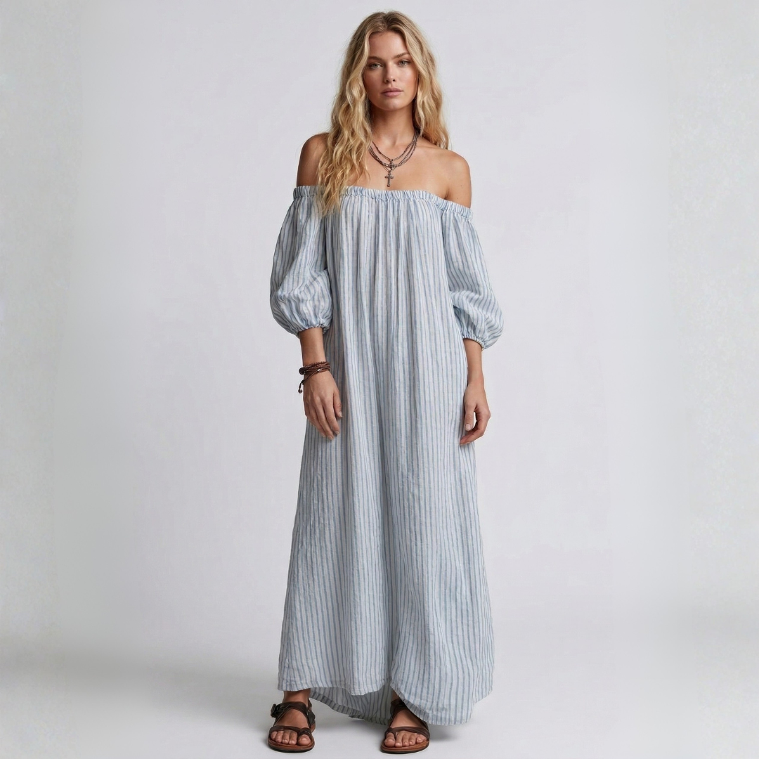 Aura - Maxi-Kleid aus Leinen und Baumwolle