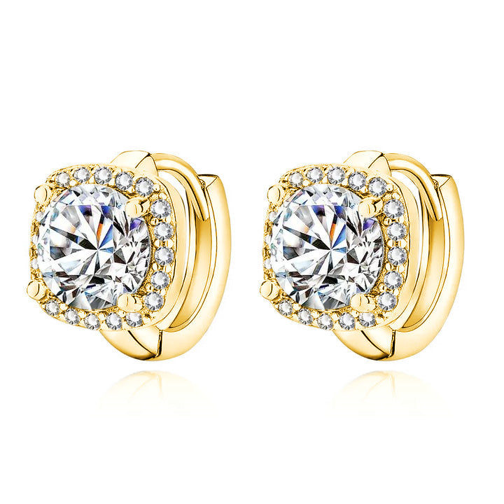 Goldene Quadratische Ohrringe Nadine