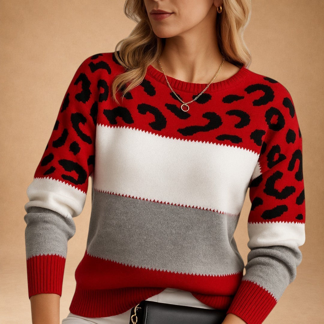 Phaedra - Pullover mit Leopardenmuster und weicher Textur