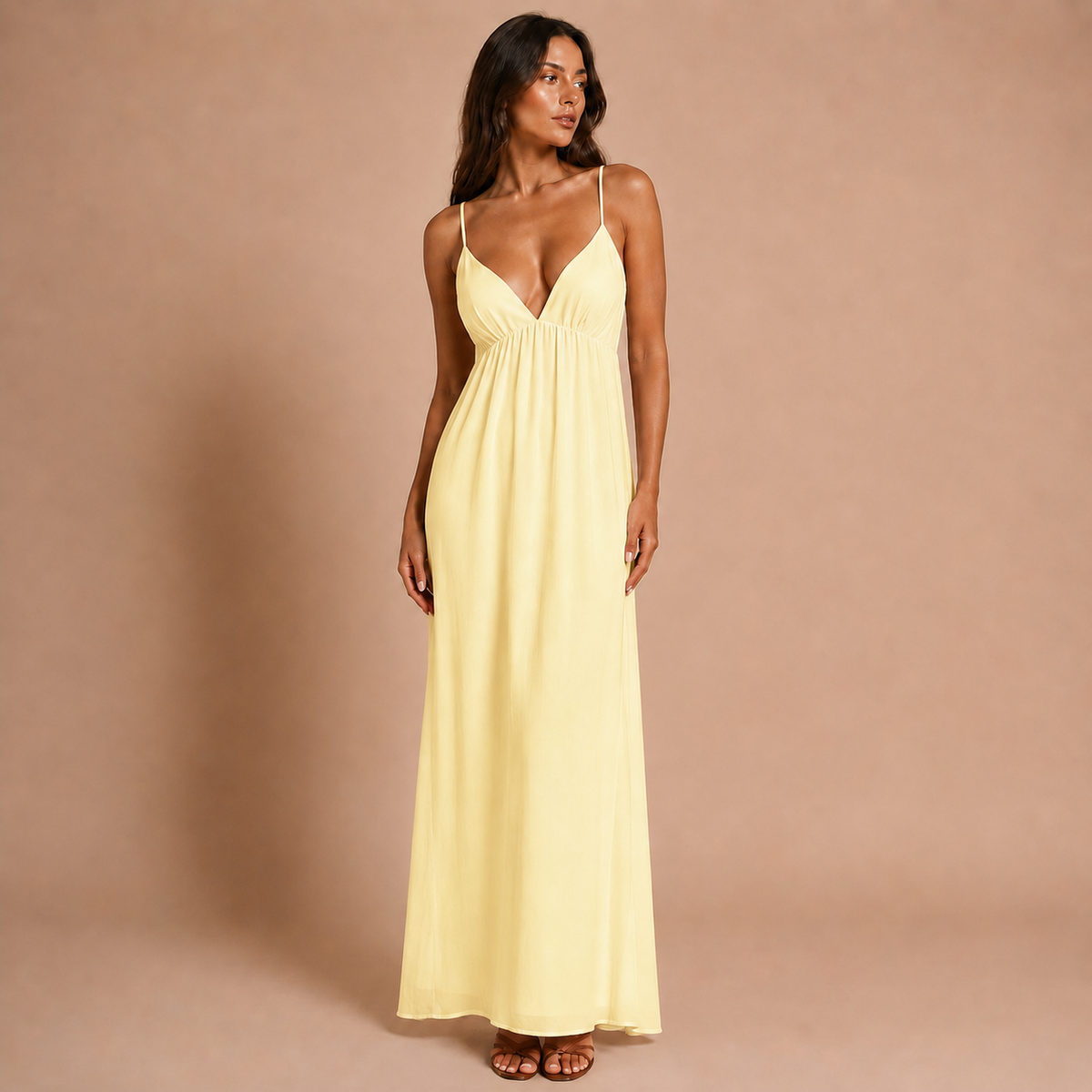 Maxikleid aus Baumwolle mit Offenem Rücken