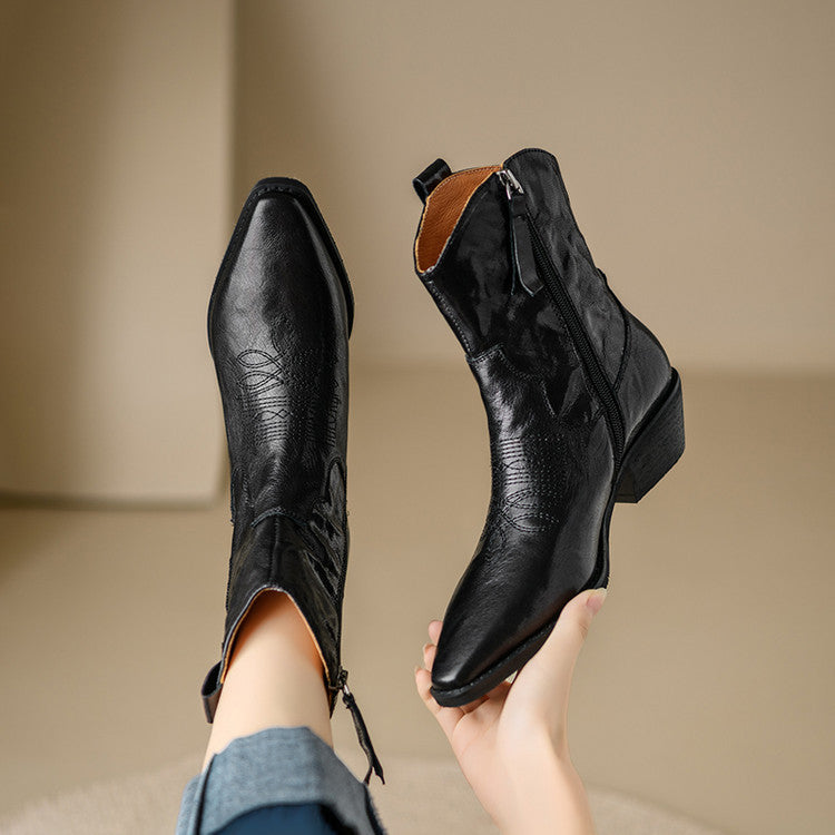 Echte Lederstiefel im Western-Stil von Detaerta