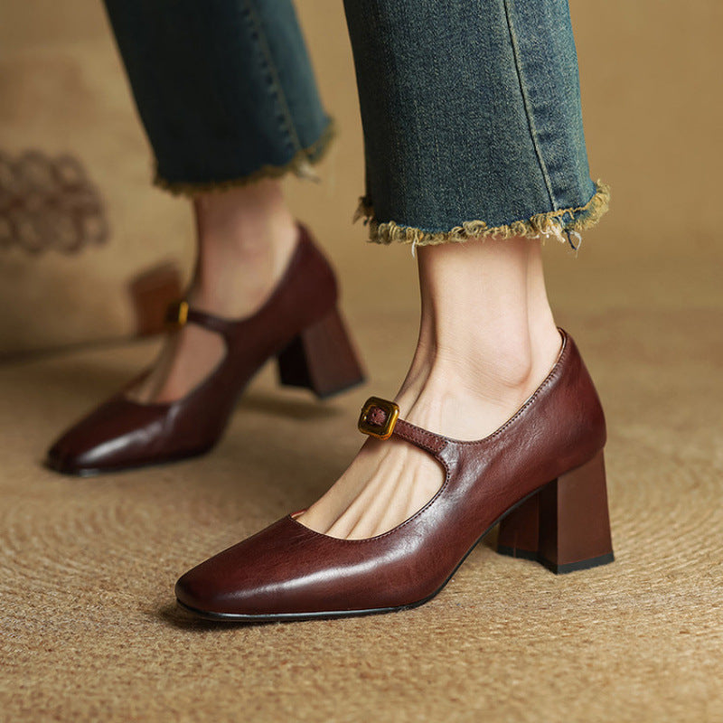 Authentische Leder High Heels Olea