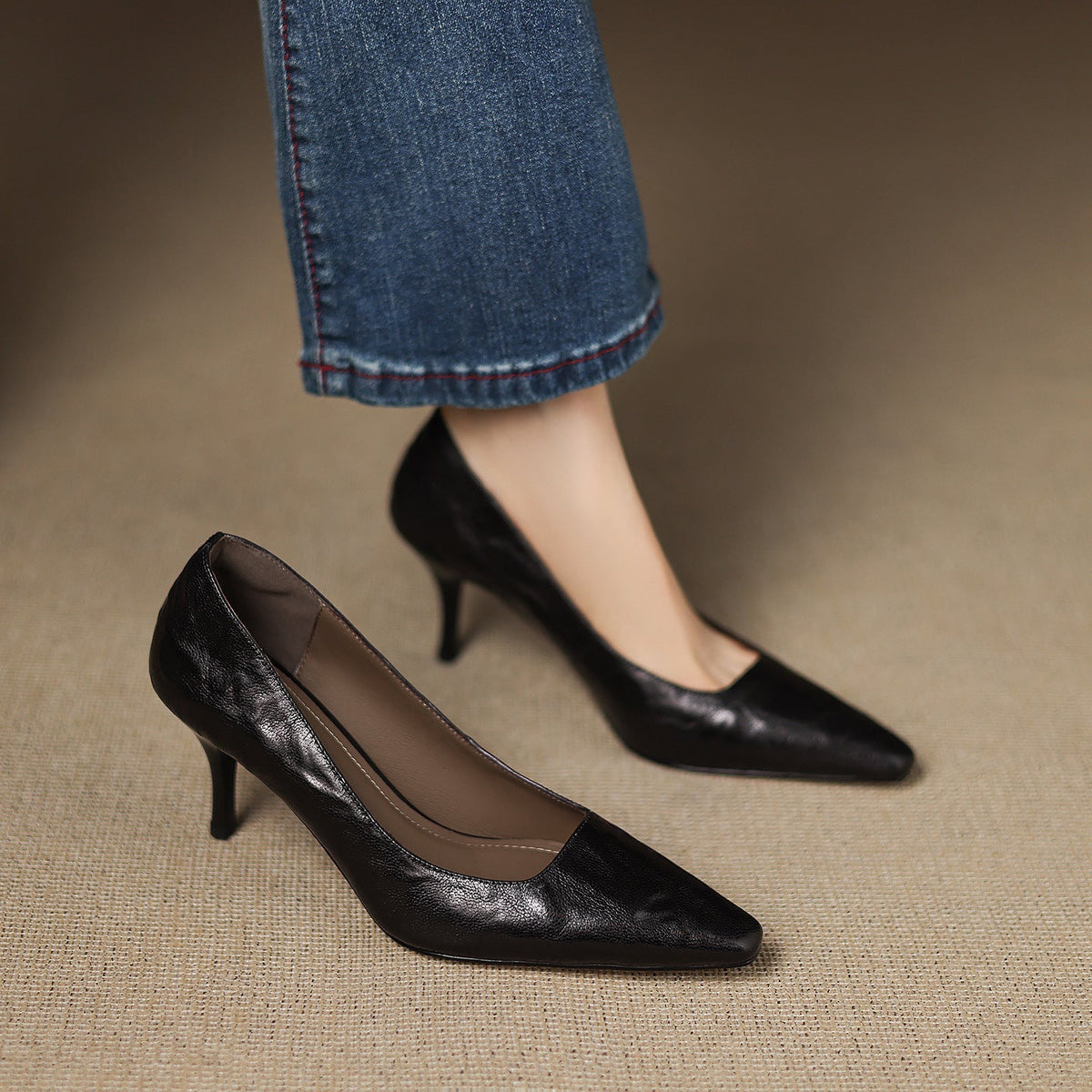 Authentische Leder-Pumps