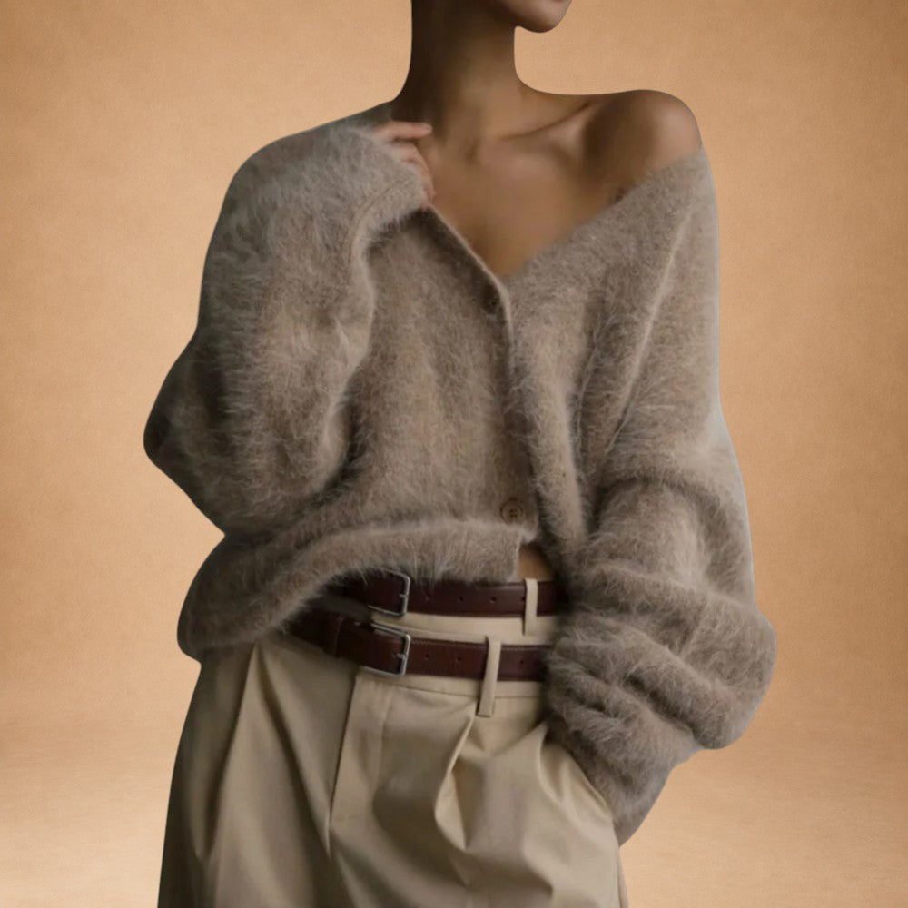 Luna - Kontrolliertes Cardigan aus Kaschmir