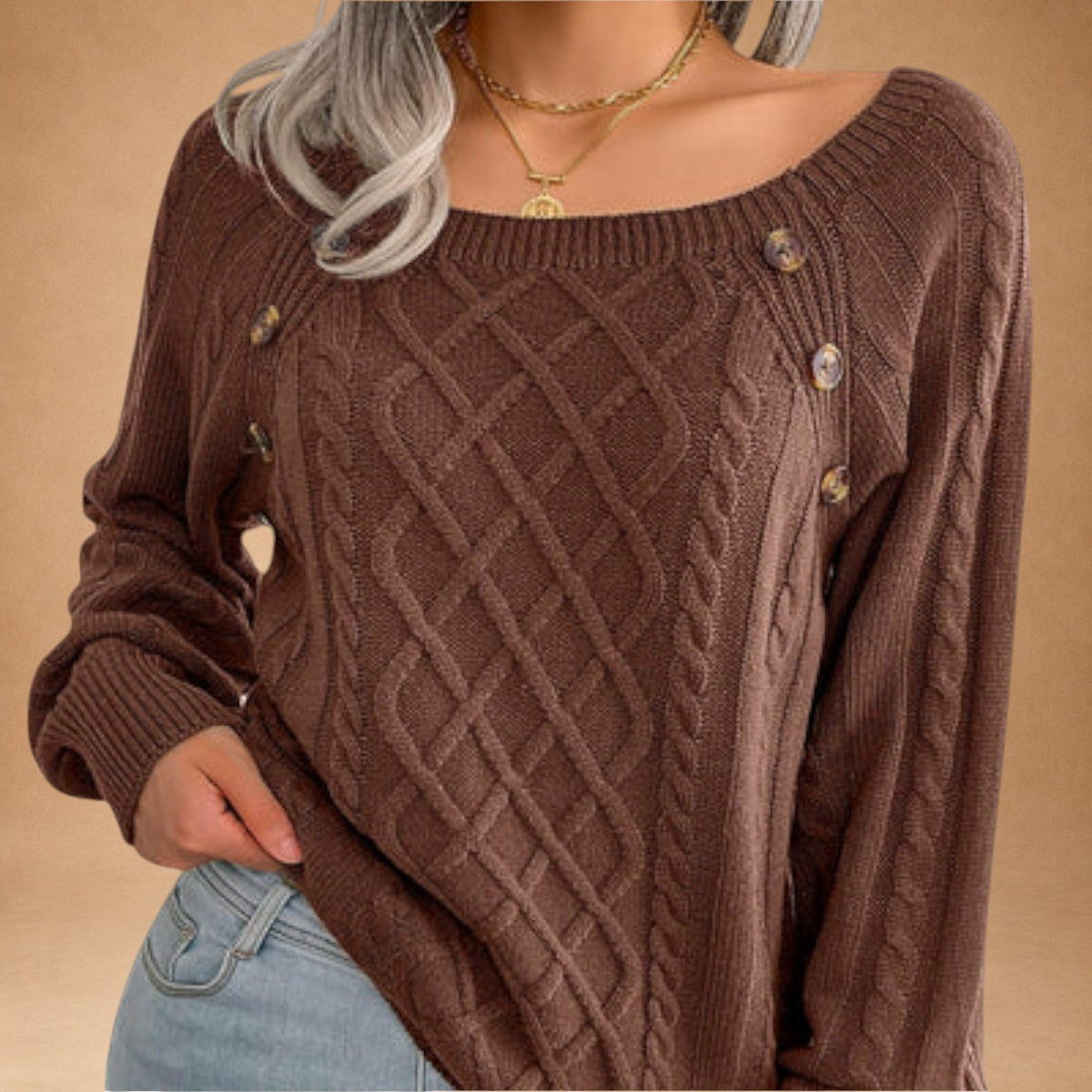 Malia - Strickpullover mit Knöpfen