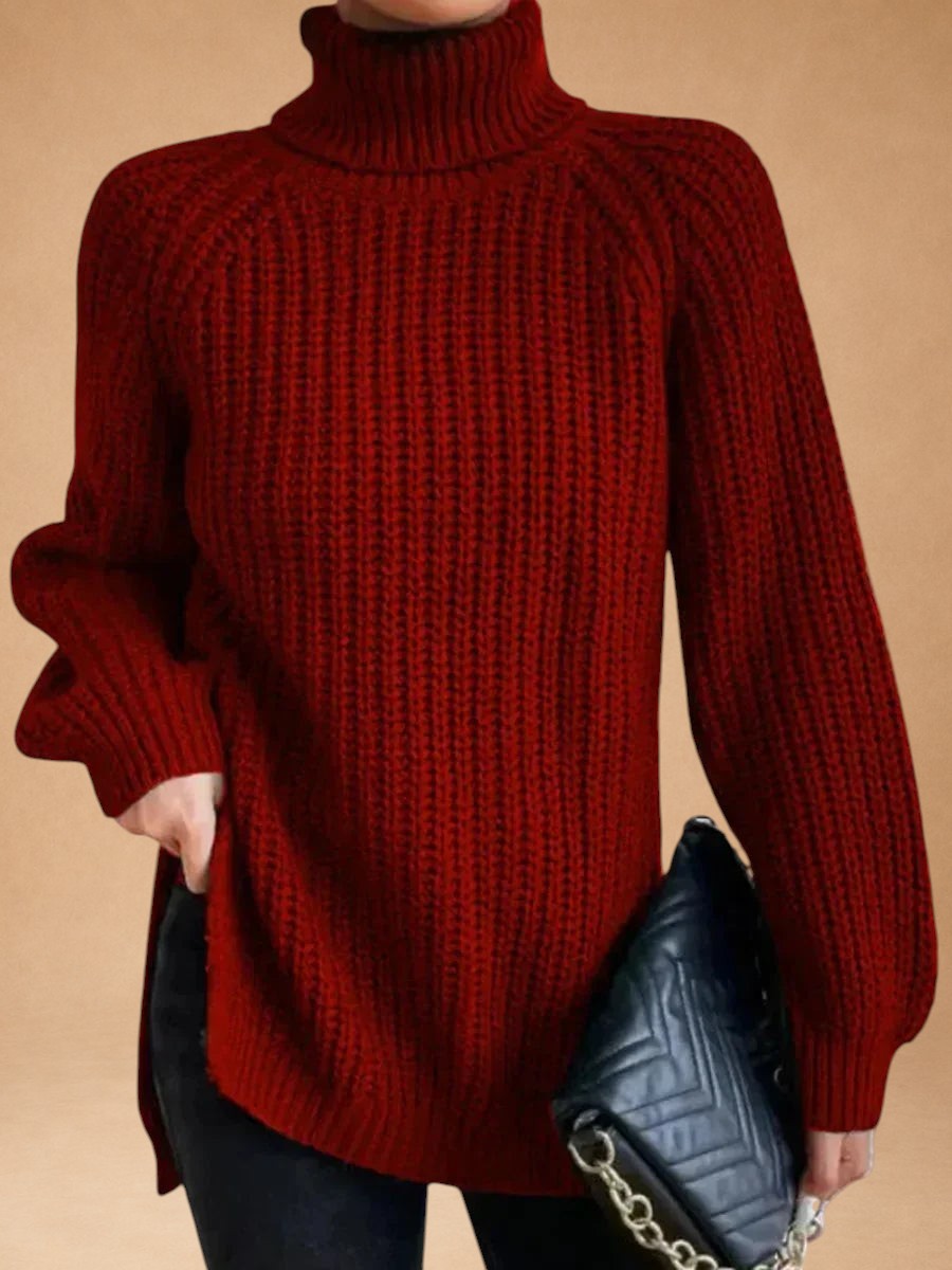 Maria - Warmes und weites Pullover mit Kragen