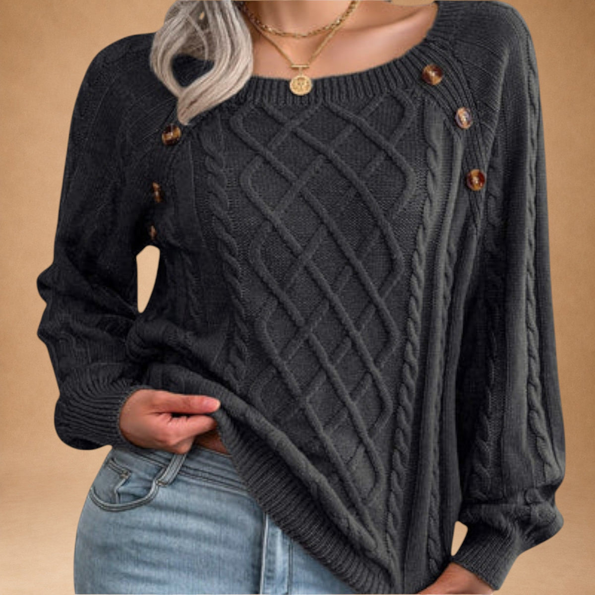 Malia - Strickpullover mit Knöpfen