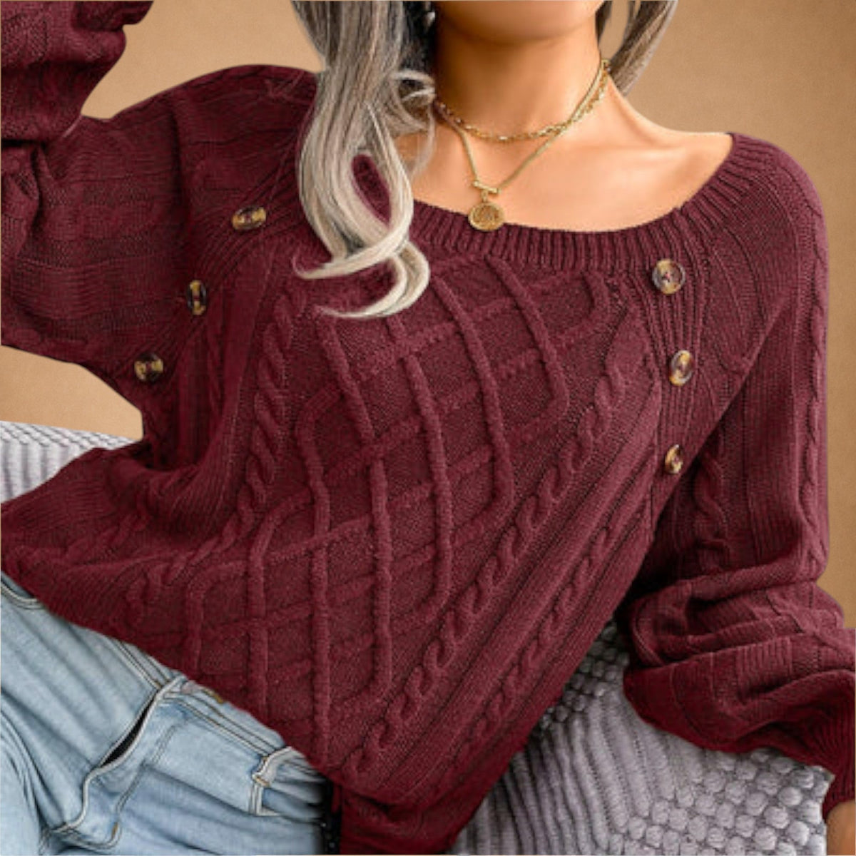 Malia - Strickpullover mit Knöpfen