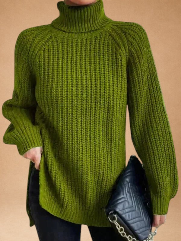 Maria - Warmes und weites Pullover mit Kragen