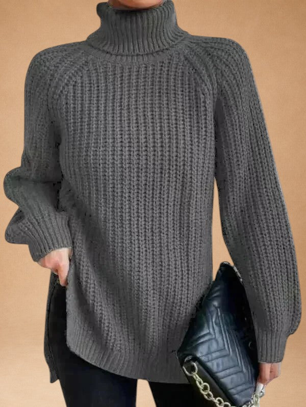Maria - Warmes und weites Pullover mit Kragen