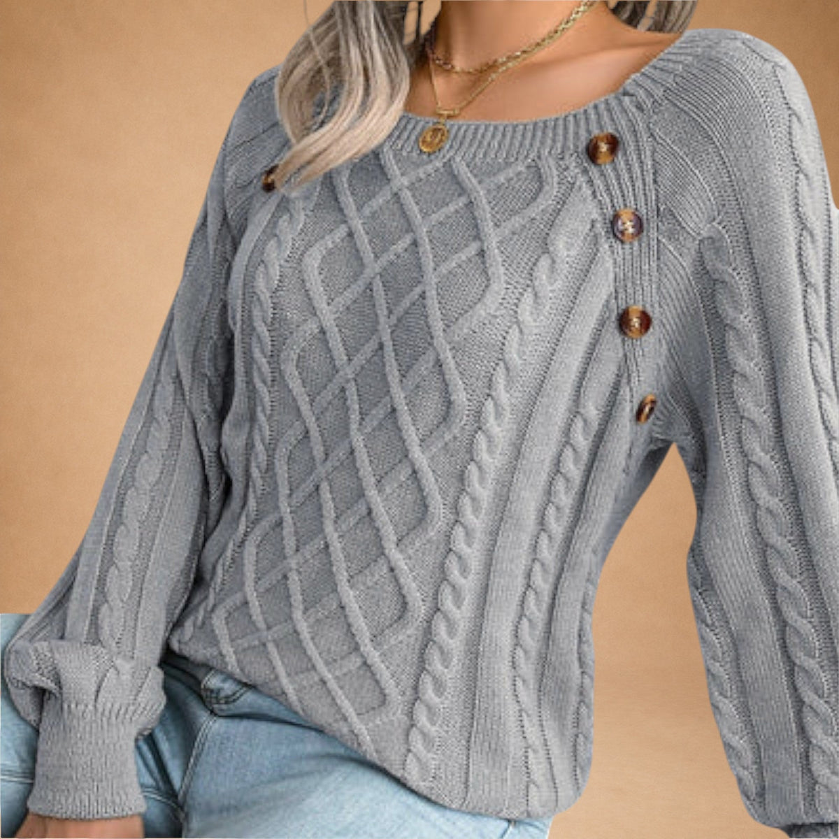 Malia - Strickpullover mit Knöpfen