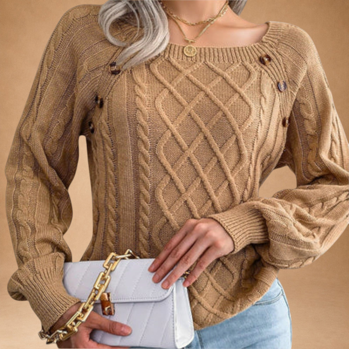 Malia - Strickpullover mit Knöpfen