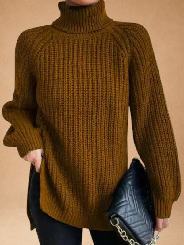 Maria - Warmes und weites Pullover mit Kragen