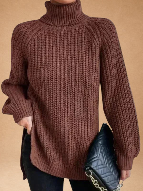 Maria - Warmes und weites Pullover mit Kragen