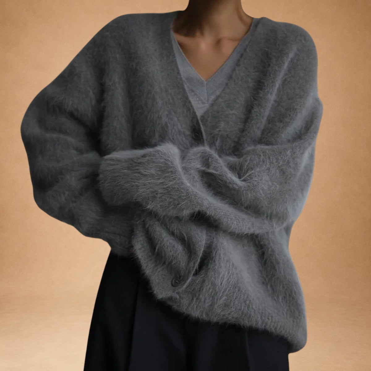 Luna - Kontrolliertes Cardigan aus Kaschmir
