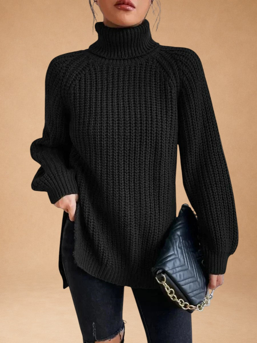 Maria - Warmes und weites Pullover mit Kragen