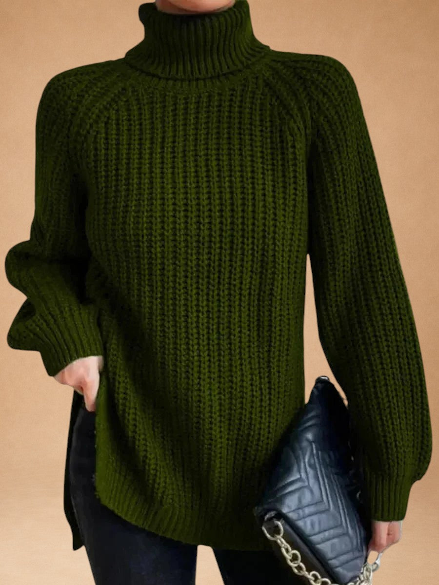 Maria - Warmes und weites Pullover mit Kragen
