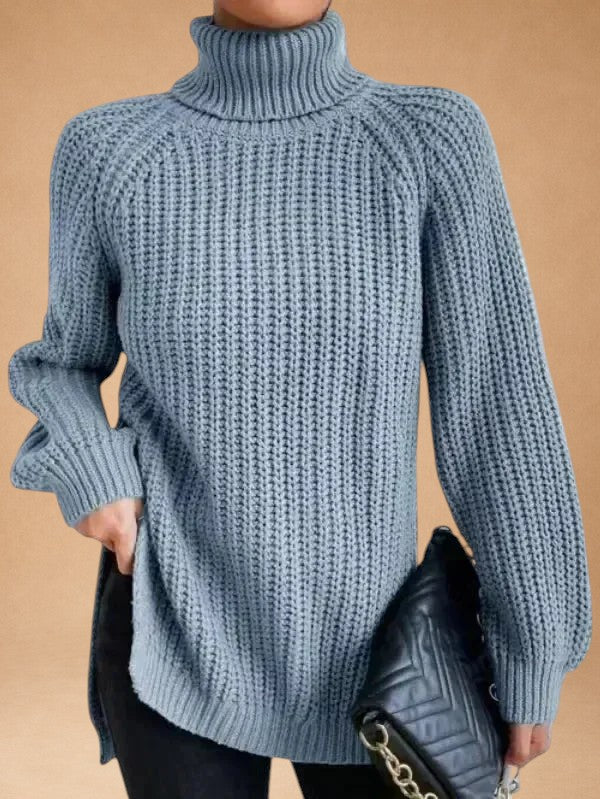 Maria - Warmes und weites Pullover mit Kragen