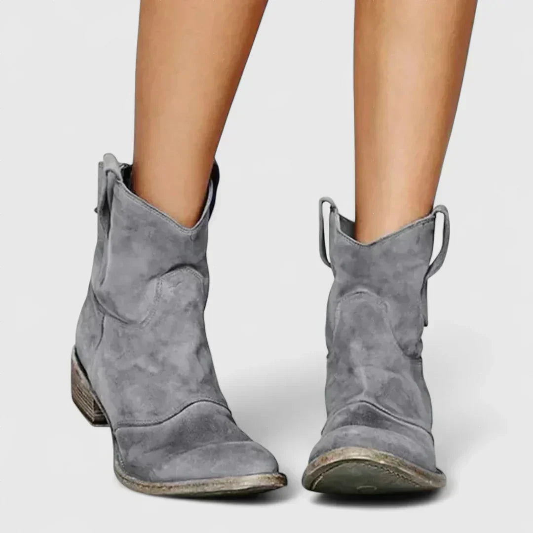 Freiheit - Cowboy-Stiefeletten im Retro-Stil, knöchelhoch, mit elegantem Finish