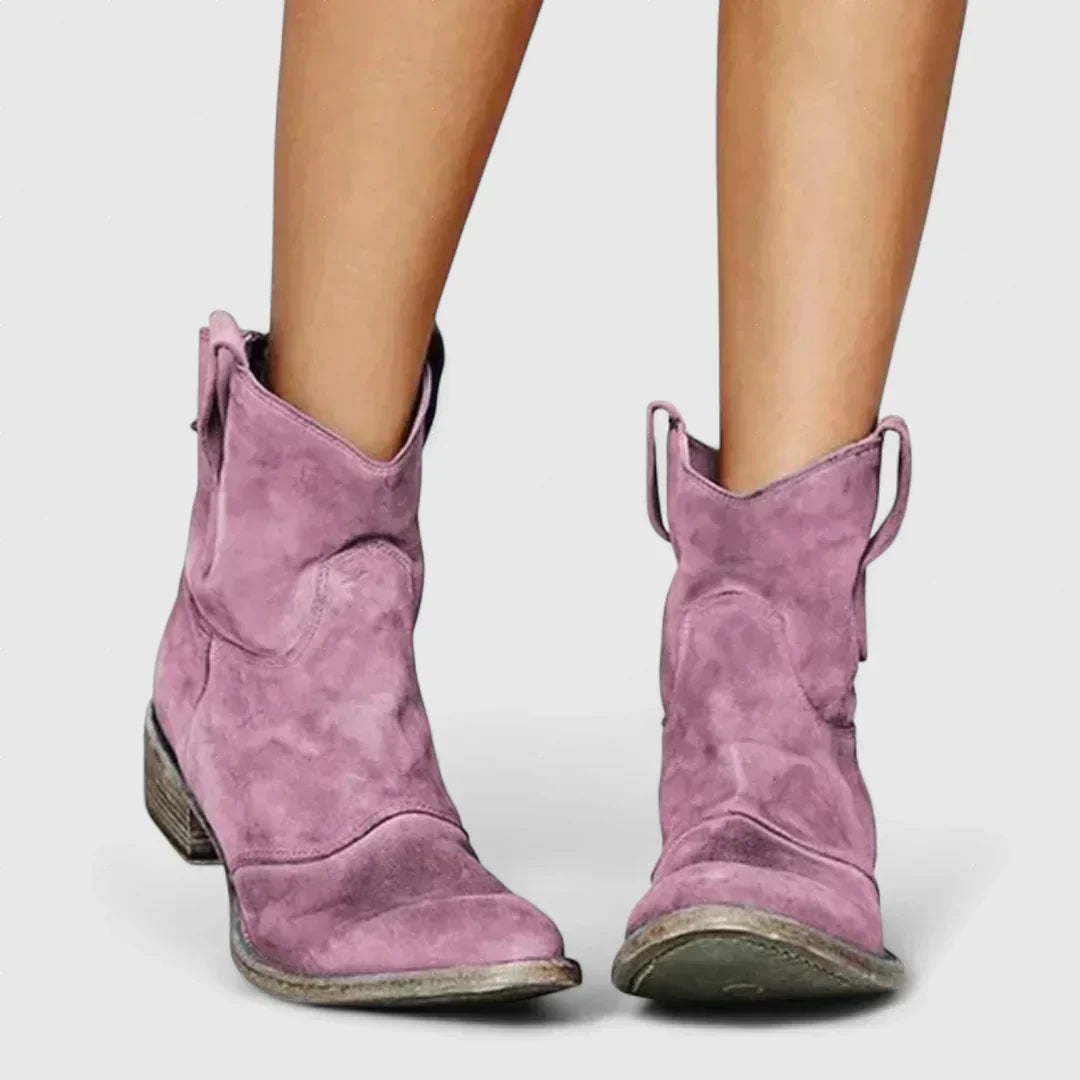 Freiheit - Cowboy-Stiefeletten im Retro-Stil, knöchelhoch, mit elegantem Finish