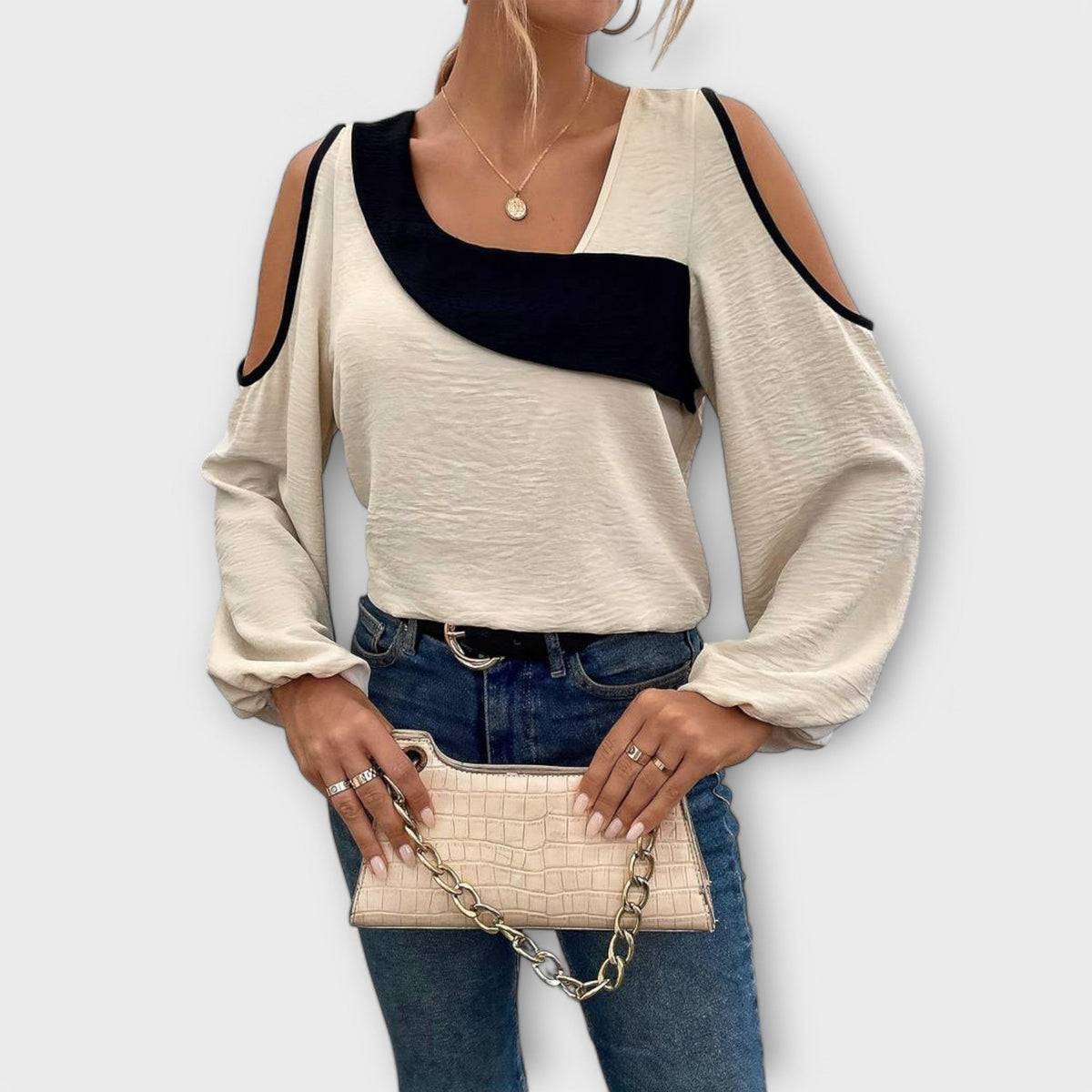 Eskarlate - Bluse mit quadratischem Ausschnitt