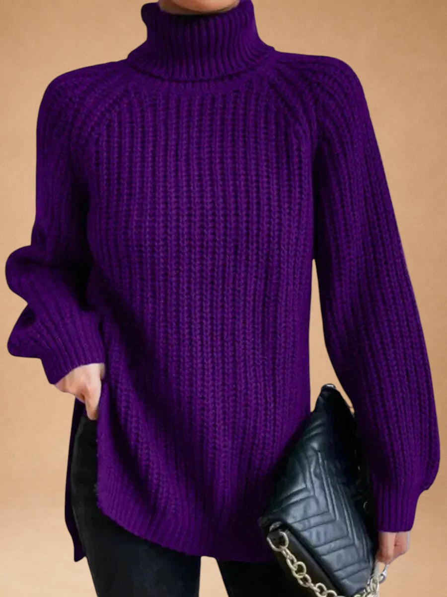 Maria - Warmes und weites Pullover mit Kragen