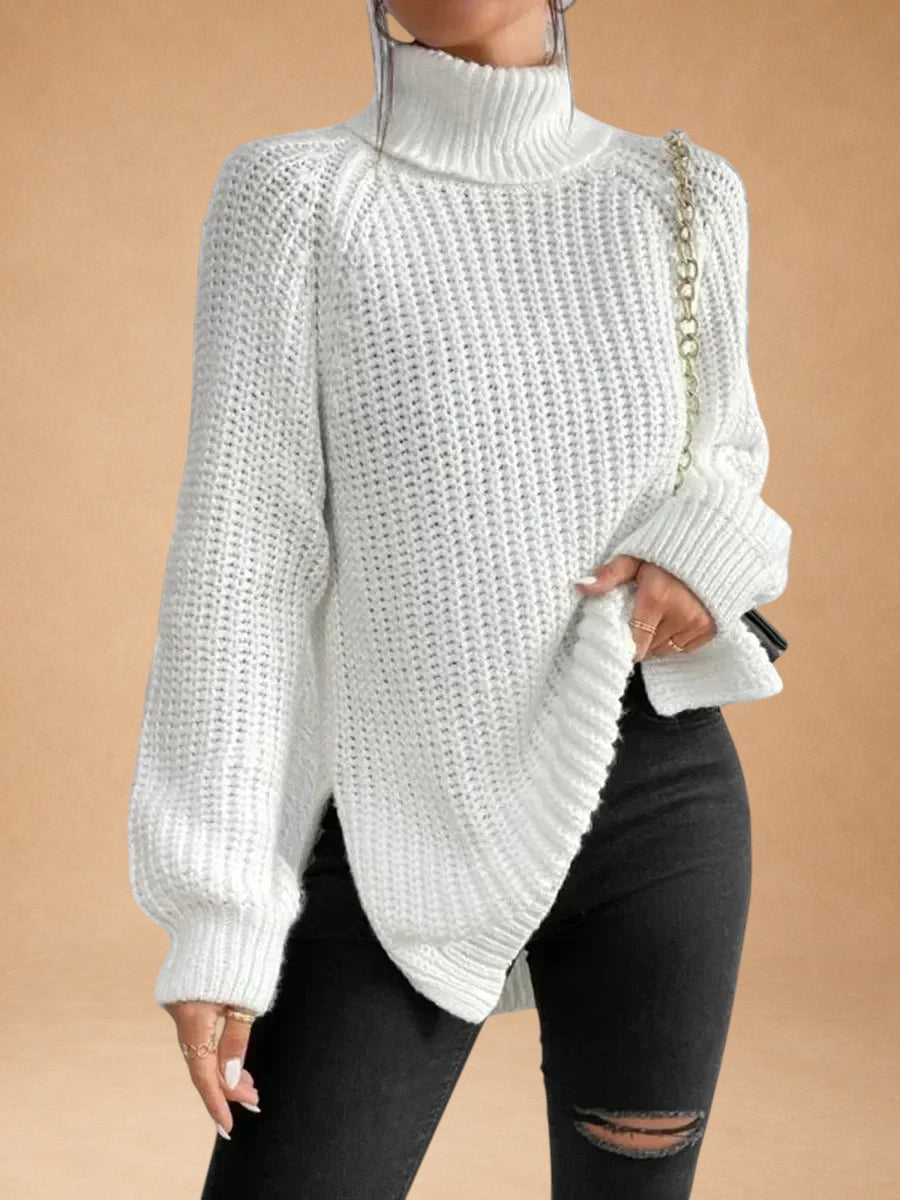 Maria - Warmes und weites Pullover mit Kragen