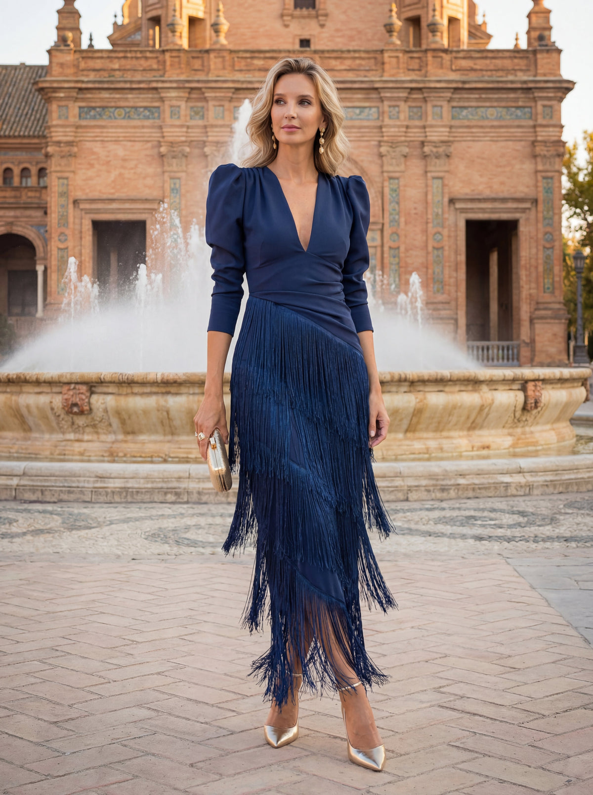 Frida | Mini-Kleid mit Quasten in Salbeigrün