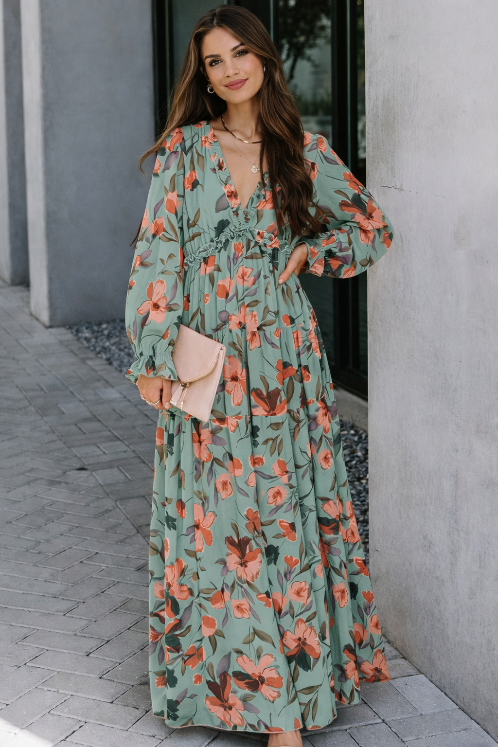 Blumen Maxi Kleid
