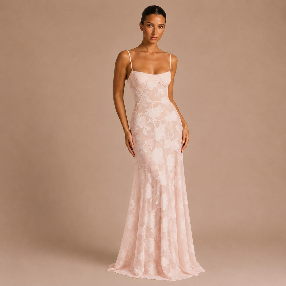 Verona - Langes Kleid aus weißer Spitze