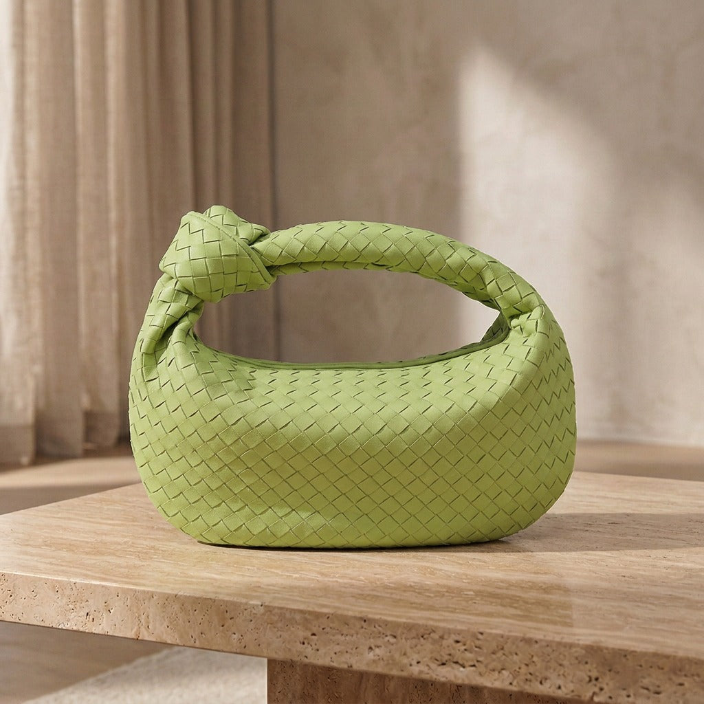 Lila Mittlere Tasche Mit Geflochtenem Knoten-Detail