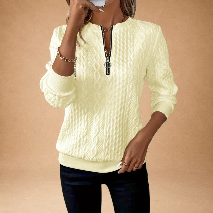 Pagona - Damenjacke mit Reißverschluss und Strickdesign für elegante Bequemlichkeit