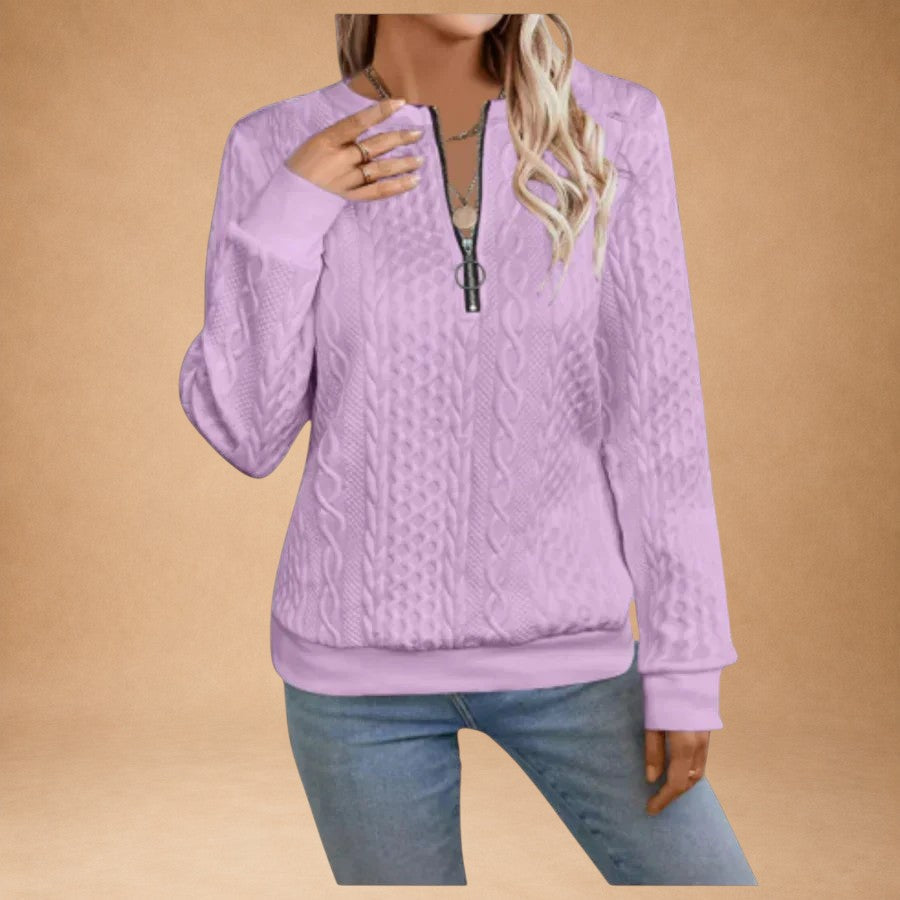 Pagona - Damenjacke mit Reißverschluss und Strickdesign für elegante Bequemlichkeit